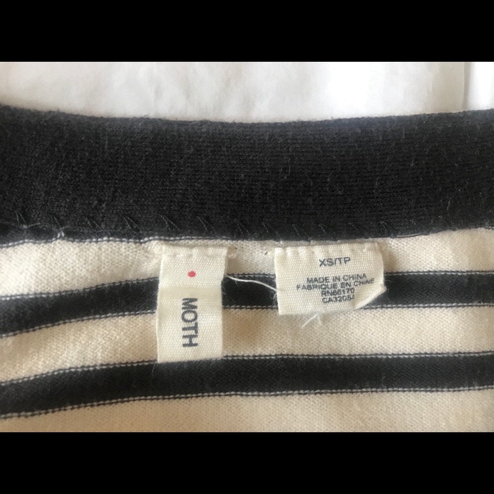 Anthropologie Moth Stripe Cardigan Size XS /TP - Picture 4 of 5